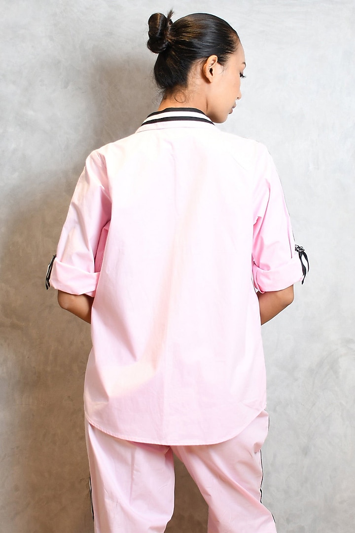 Light Pink Cotton Embroidered Co-ord Set by Richaa Goenka at Pernia's Pop Up Shop