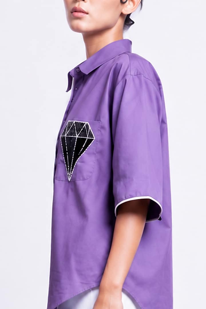 Multi-Colored Cotton Embroidered Shirt by Richaa Goenka at Pernia's Pop Up Shop