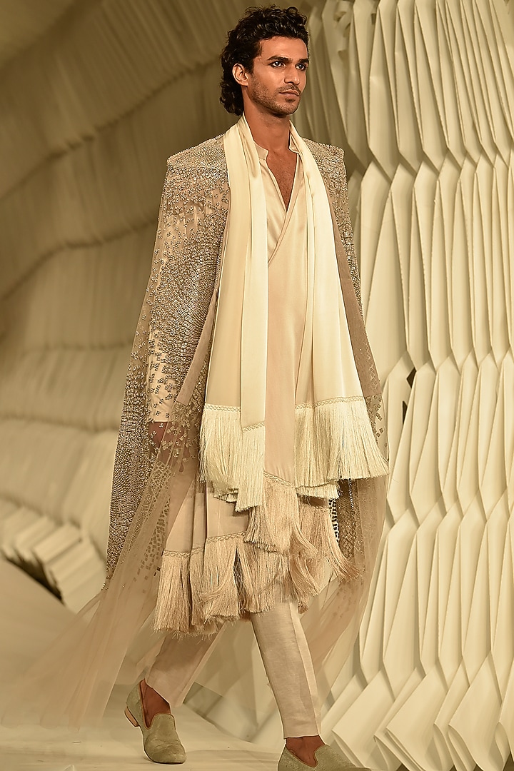Hearthstone Tulle Embellished Jacket by Rohit Gandhi & Rahul Khanna Men at Pernia's Pop Up Shop