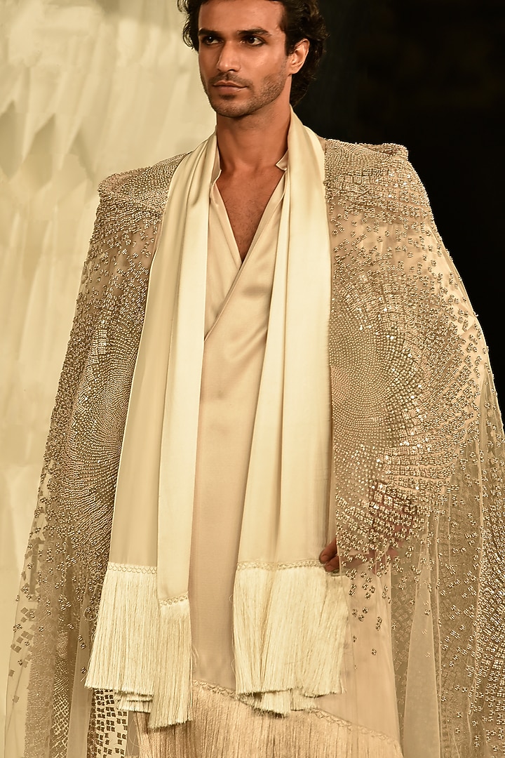 Hearthstone Tulle Embellished Jacket by Rohit Gandhi & Rahul Khanna Men at Pernia's Pop Up Shop