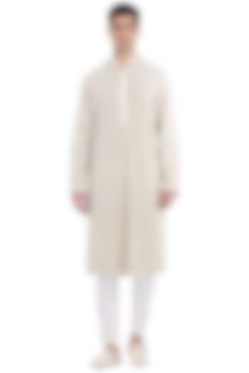 Beige Embroidered Kurta Set by Rohit Gandhi & Rahul Khanna Men at Pernia's Pop Up Shop