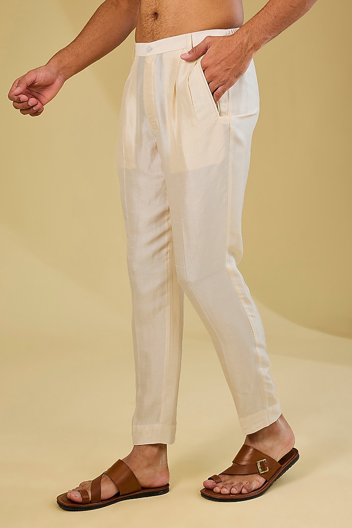 Almond Gold Dupion Silk Embroidered Kurta Set by Rohit Gandhi & Rahul Khanna Men at Pernia's Pop Up Shop
