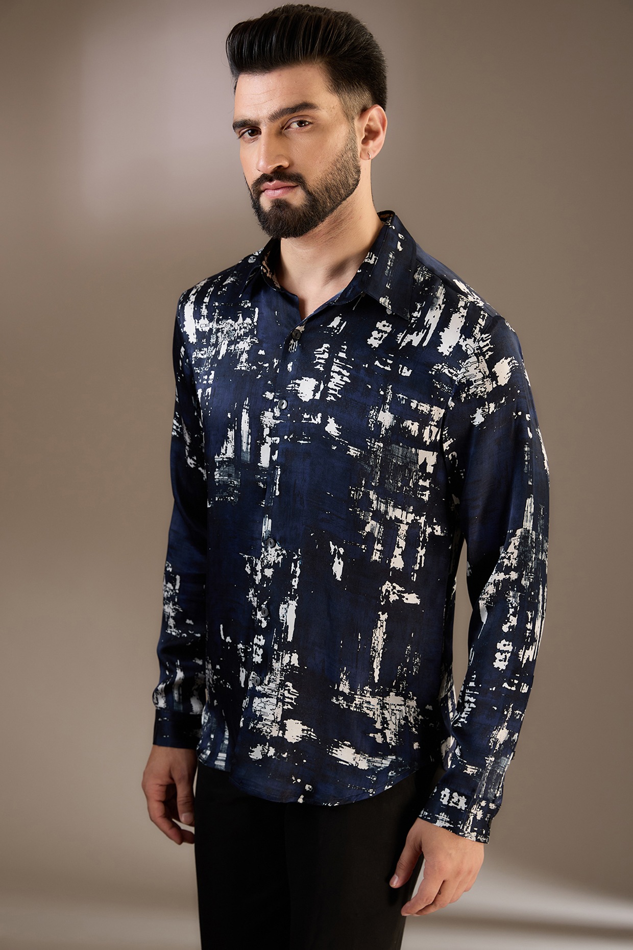 ROHT GANDHI-RAHUL KHANNA シルク　ネイビーのチュニック Women_Tops – Rohit Gandhi & Rahul Khanna