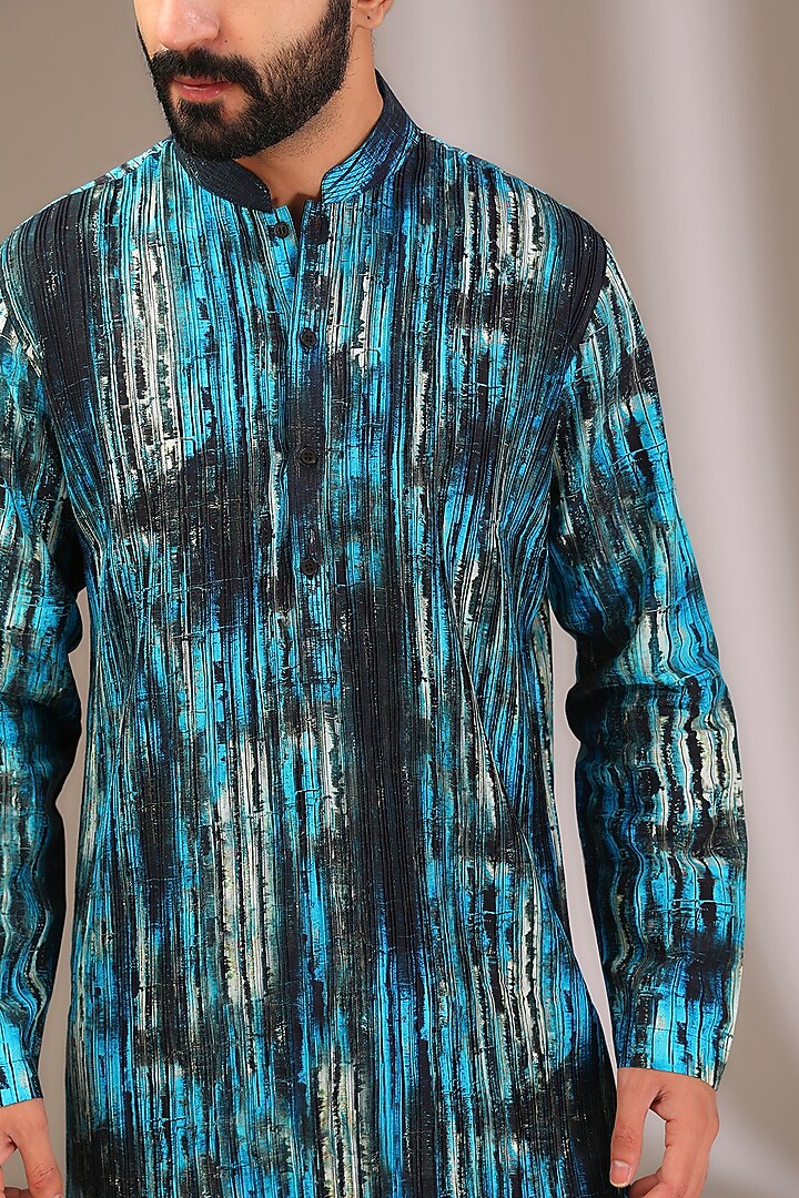 Multi-Colored Cotton Printed Kurta by Rohit Gandhi & Rahul Khanna Men at Pernia's Pop Up Shop