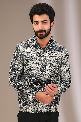 Multi-Colored Cotton Printed Jacket by Rohit Gandhi & Rahul Khanna Men