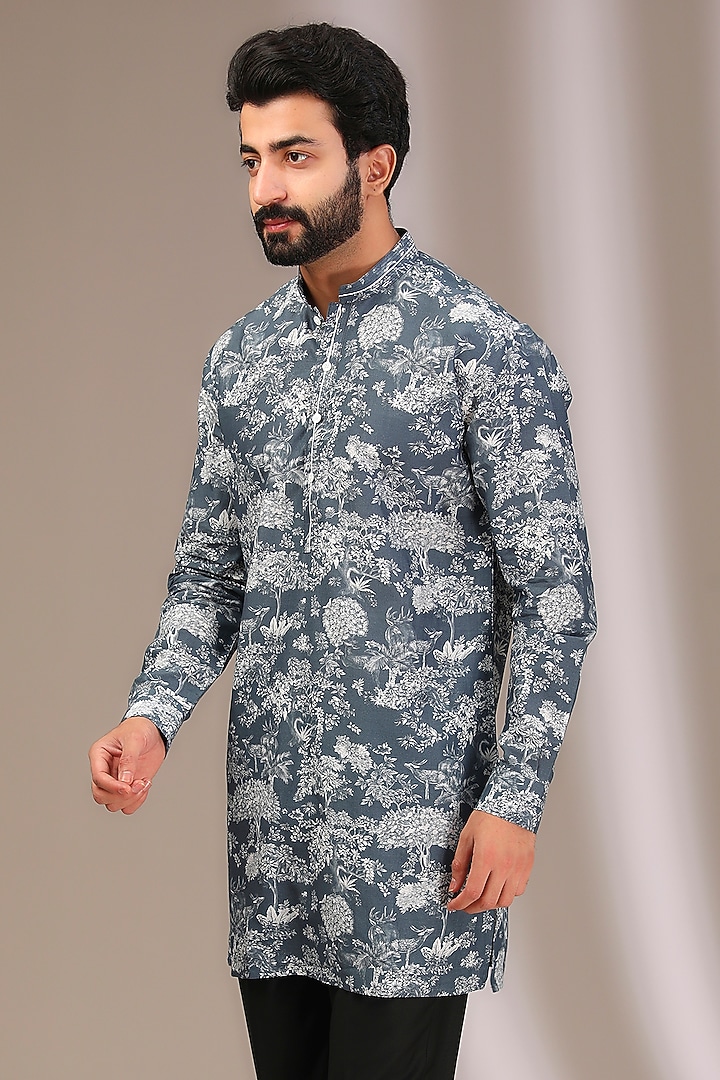 Multi-Colored Cotton Printed Kurta by Rohit Gandhi & Rahul Khanna Men at Pernia's Pop Up Shop