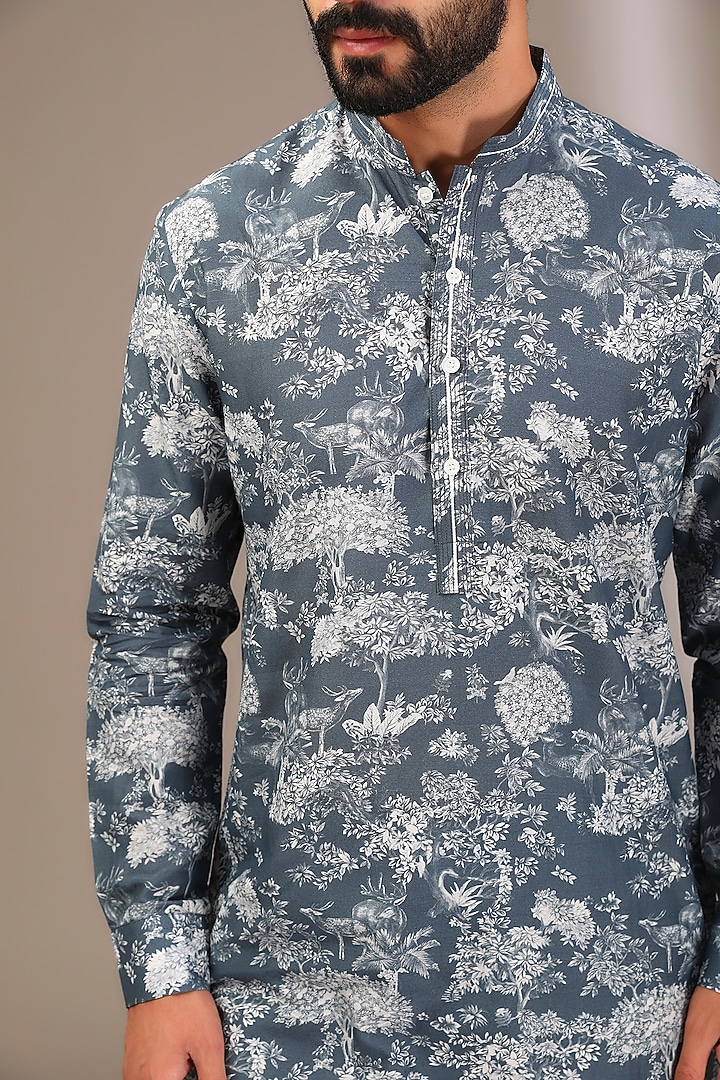 Multi-Colored Cotton Printed Kurta by Rohit Gandhi & Rahul Khanna Men at Pernia's Pop Up Shop