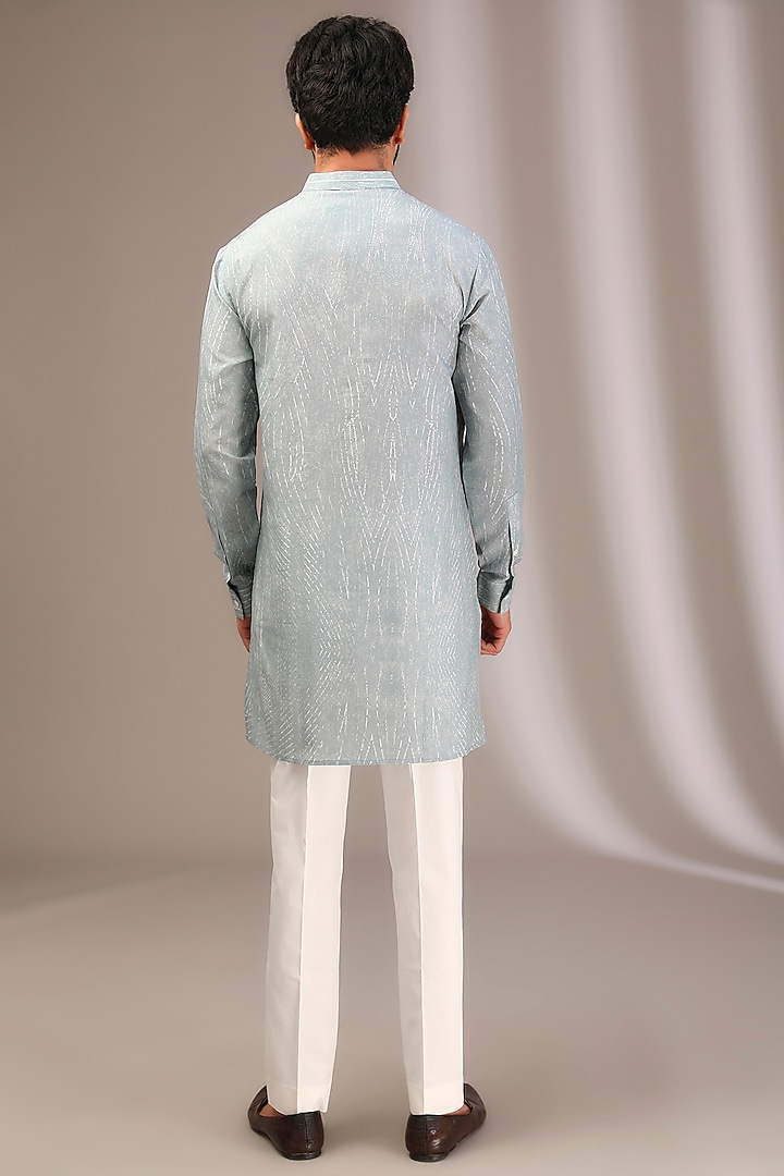Blue Cotton Printed Kurta by Rohit Gandhi & Rahul Khanna Men at Pernia's Pop Up Shop