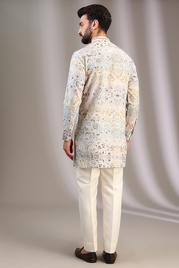 Multi-Colored Gusted Cotton Printed Kurta by Rohit Gandhi & Rahul Khanna Men at Pernia's Pop Up Shop