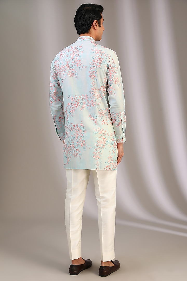 Multi-Colored Gusted Cotton Printed Kurta by Rohit Gandhi & Rahul Khanna Men at Pernia's Pop Up Shop
