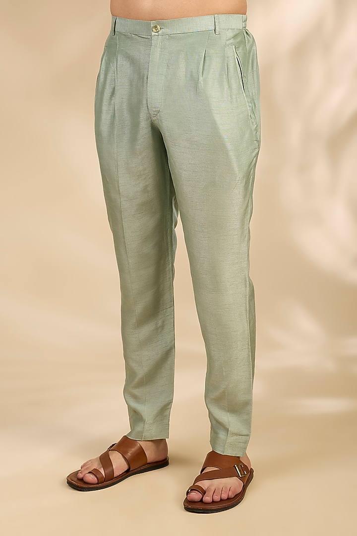 Lily Green Cotton Silk Kurta Set by Rohit Gandhi & Rahul Khanna Men at Pernia's Pop Up Shop