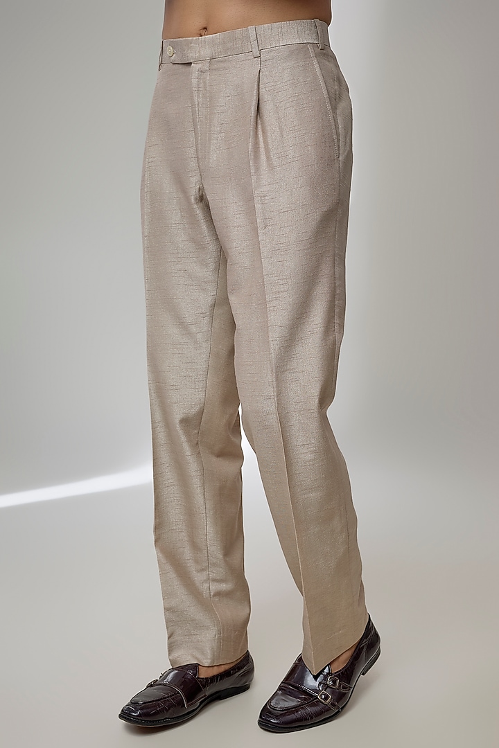 Beige Cream Silk Groom Indowestern Set by Rohit Gandhi & Rahul Khanna Men at Pernia's Pop Up Shop