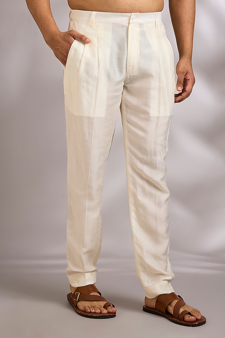 Blue & White Silk Kurta Set by Rohit Gandhi & Rahul Khanna Men at Pernia's Pop Up Shop