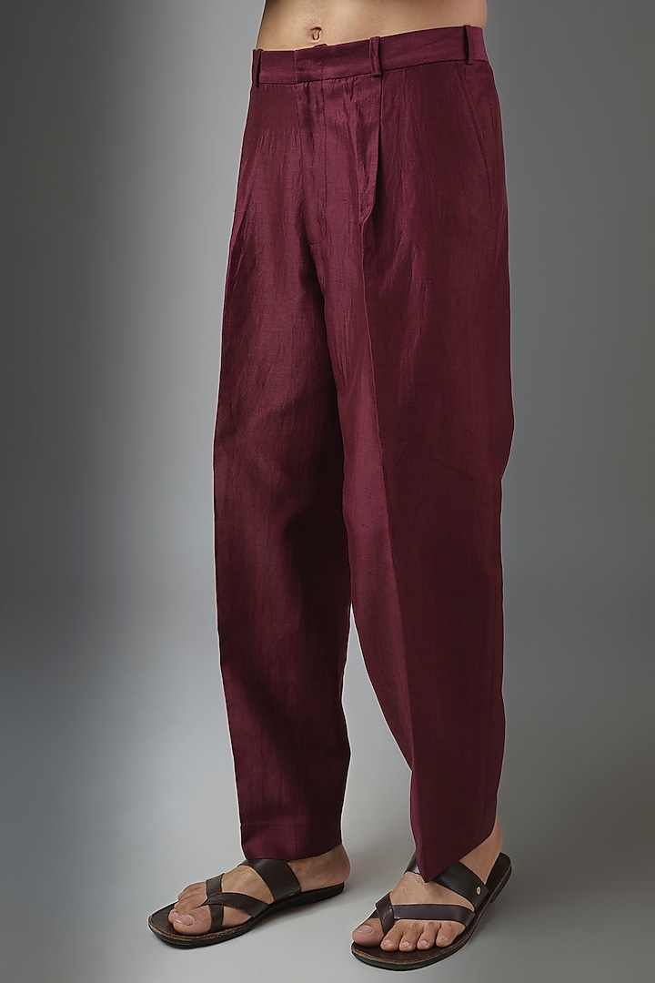 Deep Crimson Georgette Kurta Set by Rohit Gandhi & Rahul Khanna Men at Pernia's Pop Up Shop