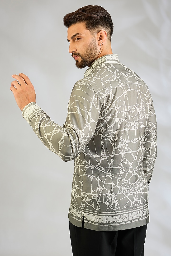 Mocha-Colored Silk Wedding Shirt by Rohit Gandhi & Rahul Khanna Men at Pernia's Pop Up Shop