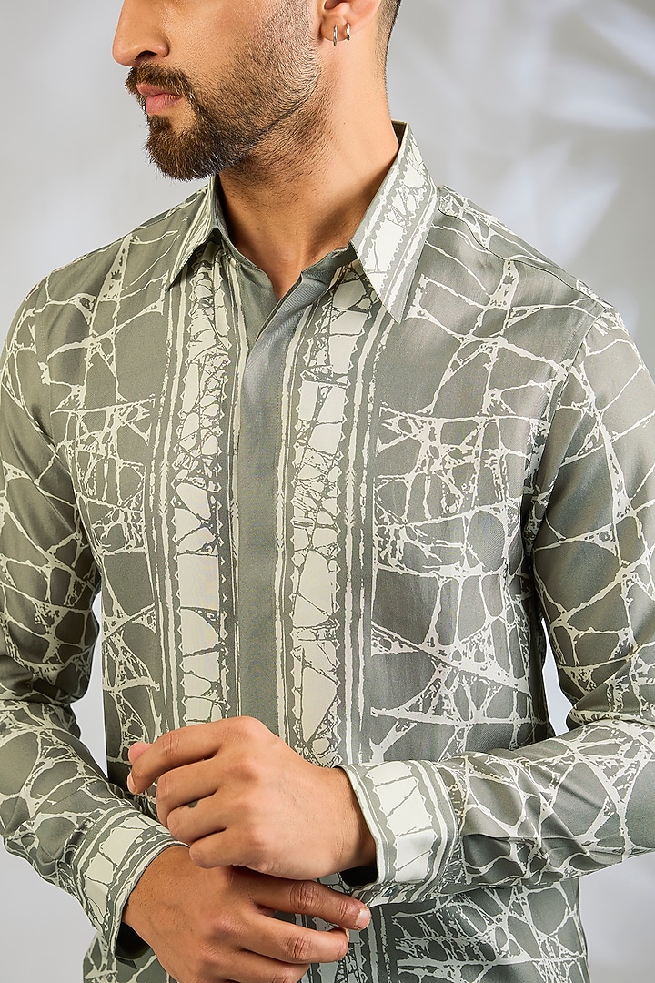 Mocha-Colored Silk Wedding Shirt by Rohit Gandhi & Rahul Khanna Men at Pernia's Pop Up Shop