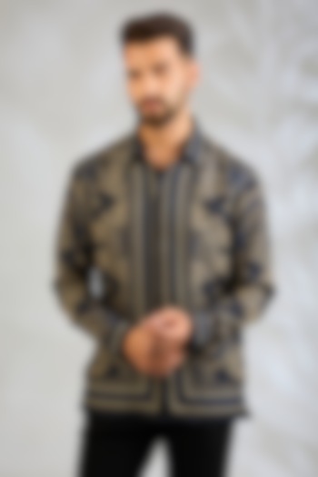 Multi-Colored Silk Printed Wedding Shirt by Rohit Gandhi & Rahul Khanna Men at Pernia's Pop Up Shop