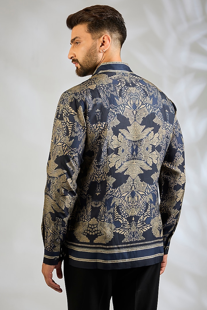 Multi-Colored Silk Printed Wedding Shirt by Rohit Gandhi & Rahul Khanna Men at Pernia's Pop Up Shop