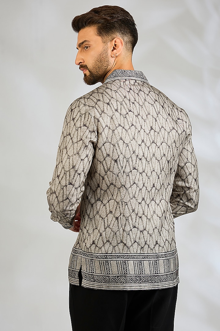 Mist Green Silk Wedding Shirt by Rohit Gandhi & Rahul Khanna Men at Pernia's Pop Up Shop