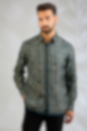 Multi-Colored Silk Printed Wedding Shirt by Rohit Gandhi & Rahul Khanna Men at Pernia's Pop Up Shop