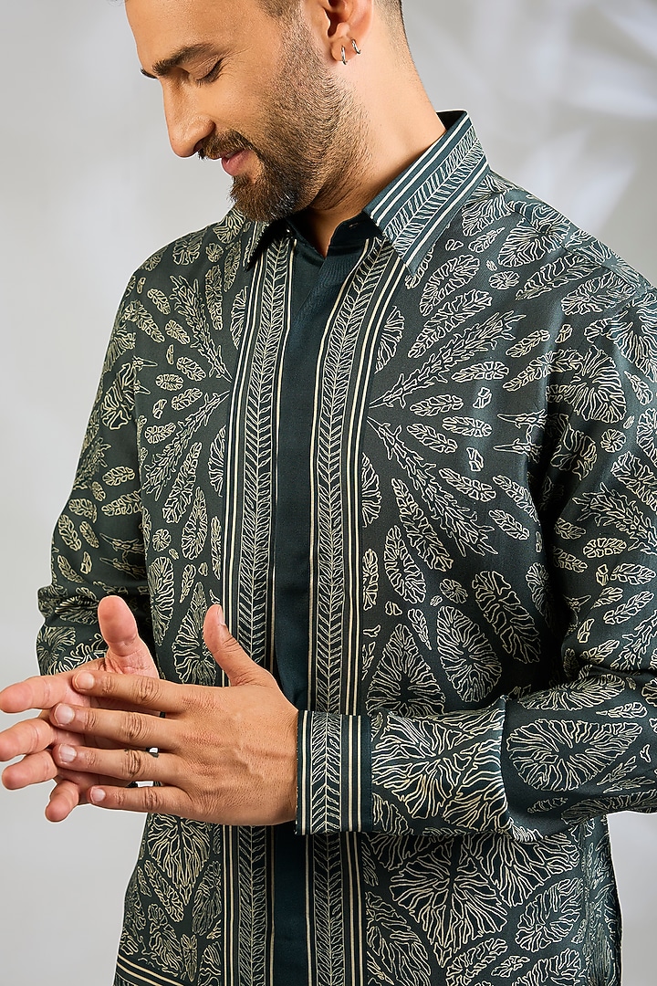 Multi-Colored Silk Printed Wedding Shirt by Rohit Gandhi & Rahul Khanna Men at Pernia's Pop Up Shop