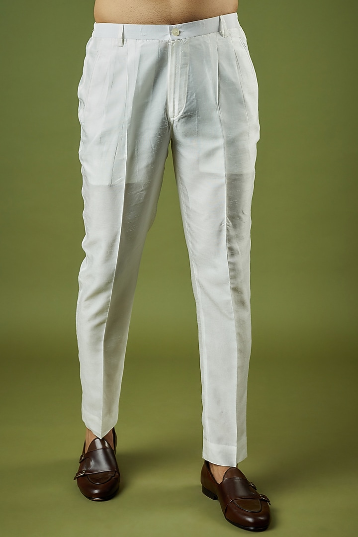 Leaf Green Viscose Dupion Embroidered Groom Indowestern Set by Rohit Gandhi & Rahul Khanna Men at Pernia's Pop Up Shop