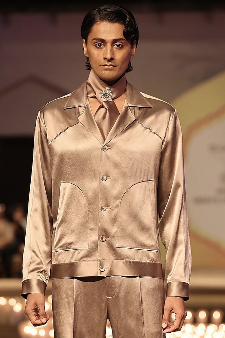 Regal Satin Co-Ord Set by Rohit Gandhi & Rahul Khanna Men at Pernia's Pop Up Shop