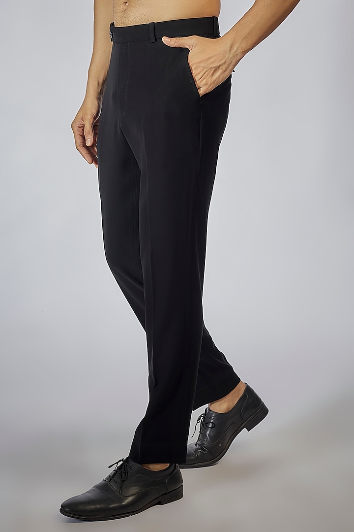 Black Crepe Embroidered Tuxedo Set by Rohit Gandhi & Rahul Khanna Men at Pernia's Pop Up Shop