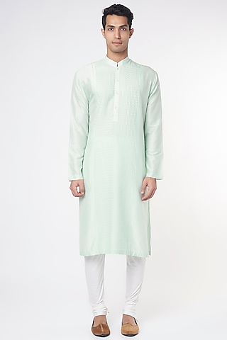 Sky Blue Cotton Kurta Set by Rohit Gandhi & Rahul Khanna Men