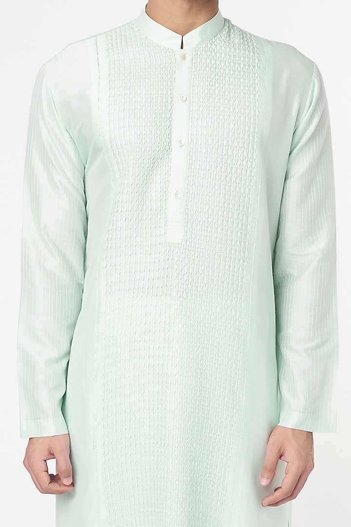 Sky Blue Cotton Kurta Set by Rohit Gandhi & Rahul Khanna Men at Pernia's Pop Up Shop