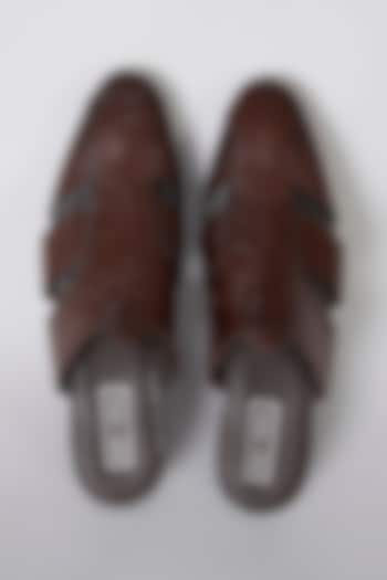 Brown Leather Shoes by Rohit Gandhi & Rahul Khanna Men at Pernia's Pop Up Shop