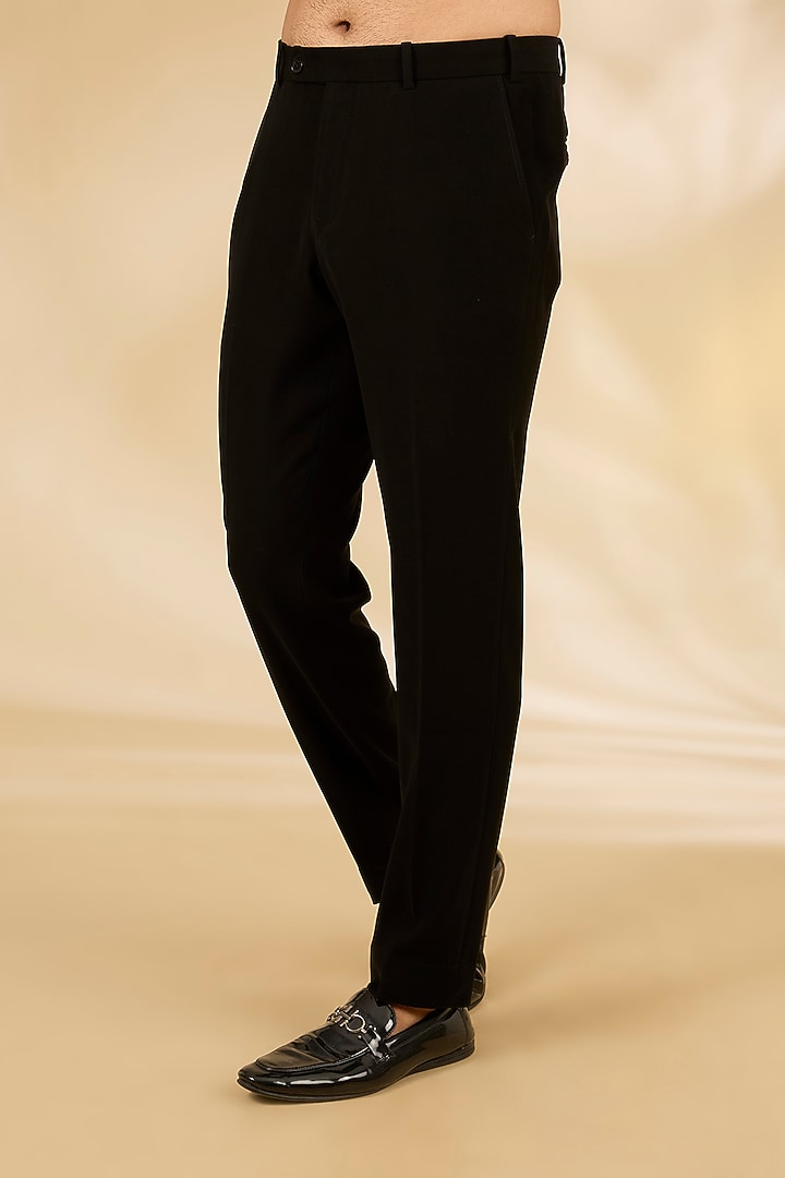 Black Silk Velvet Embellished Jacket Set by Rohit Gandhi & Rahul Khanna Men at Pernia's Pop Up Shop
