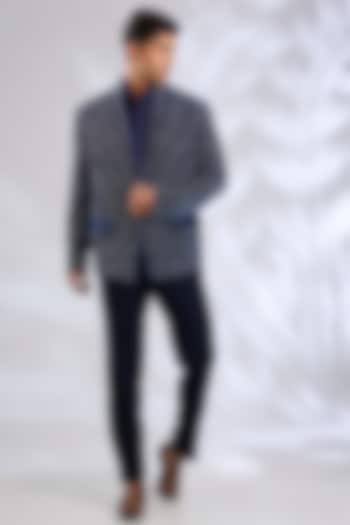 Pacific Blue Velvet Tuxedo Set by Rohit Gandhi & Rahul Khanna Men at Pernia's Pop Up Shop