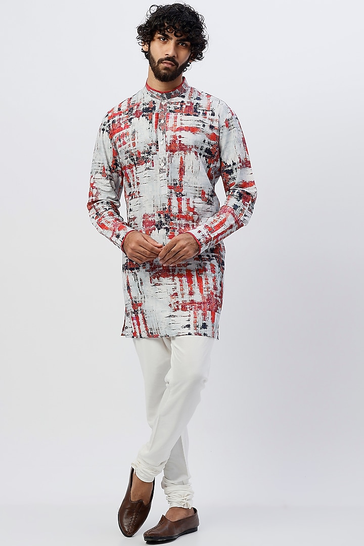 Multi-Colored Printed Kurta by Rohit Gandhi & Rahul Khanna Men at Pernia's Pop Up Shop