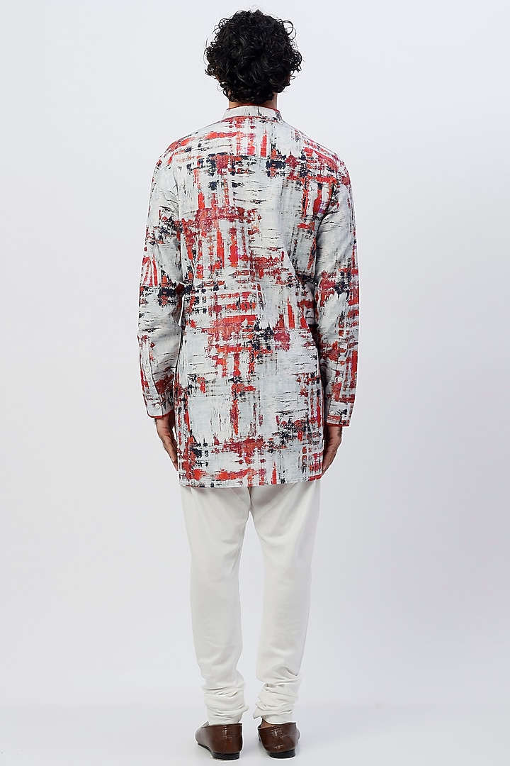 Multi-Colored Cotton Printed Kurta by Rohit Gandhi & Rahul Khanna Men at Pernia's Pop Up Shop