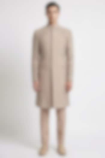 Powder Pink Viscose Dupion Embroidered Groom Sherwani Set by Rohit Gandhi & Rahul Khanna Men at Pernia's Pop Up Shop