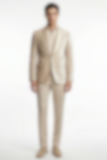 Frosted Silver Silk Velvet Embroidered Tuxedo Set by Rohit Gandhi & Rahul Khanna Men at Pernia's Pop Up Shop