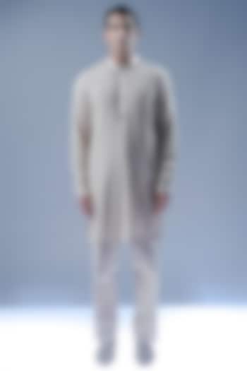 Sandstone Chikankari Embroidered Straight Kurta Set by Rohit Gandhi & Rahul Khanna Men at Pernia's Pop Up Shop