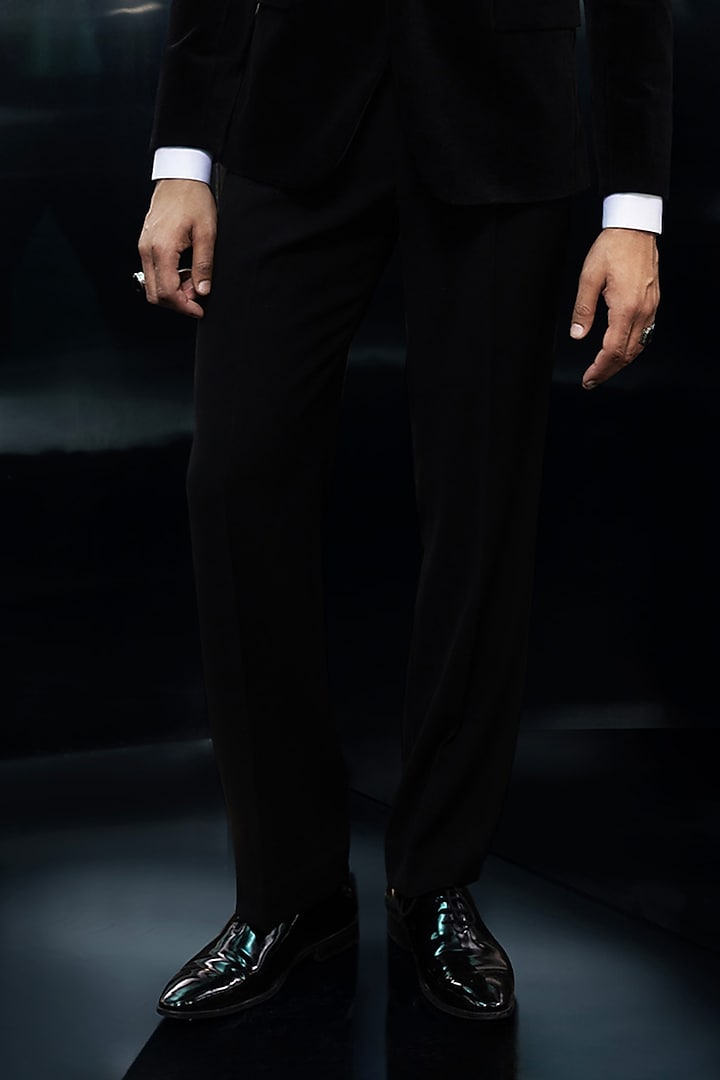 Black Velvet Tuxedo Set by Rohit Gandhi & Rahul Khanna Men at Pernia's Pop Up Shop