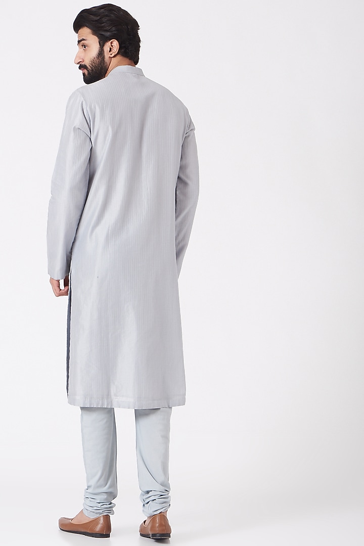 Sky Blue Embroidered Kurta Set by Rohit Gandhi & Rahul Khanna Men at Pernia's Pop Up Shop
