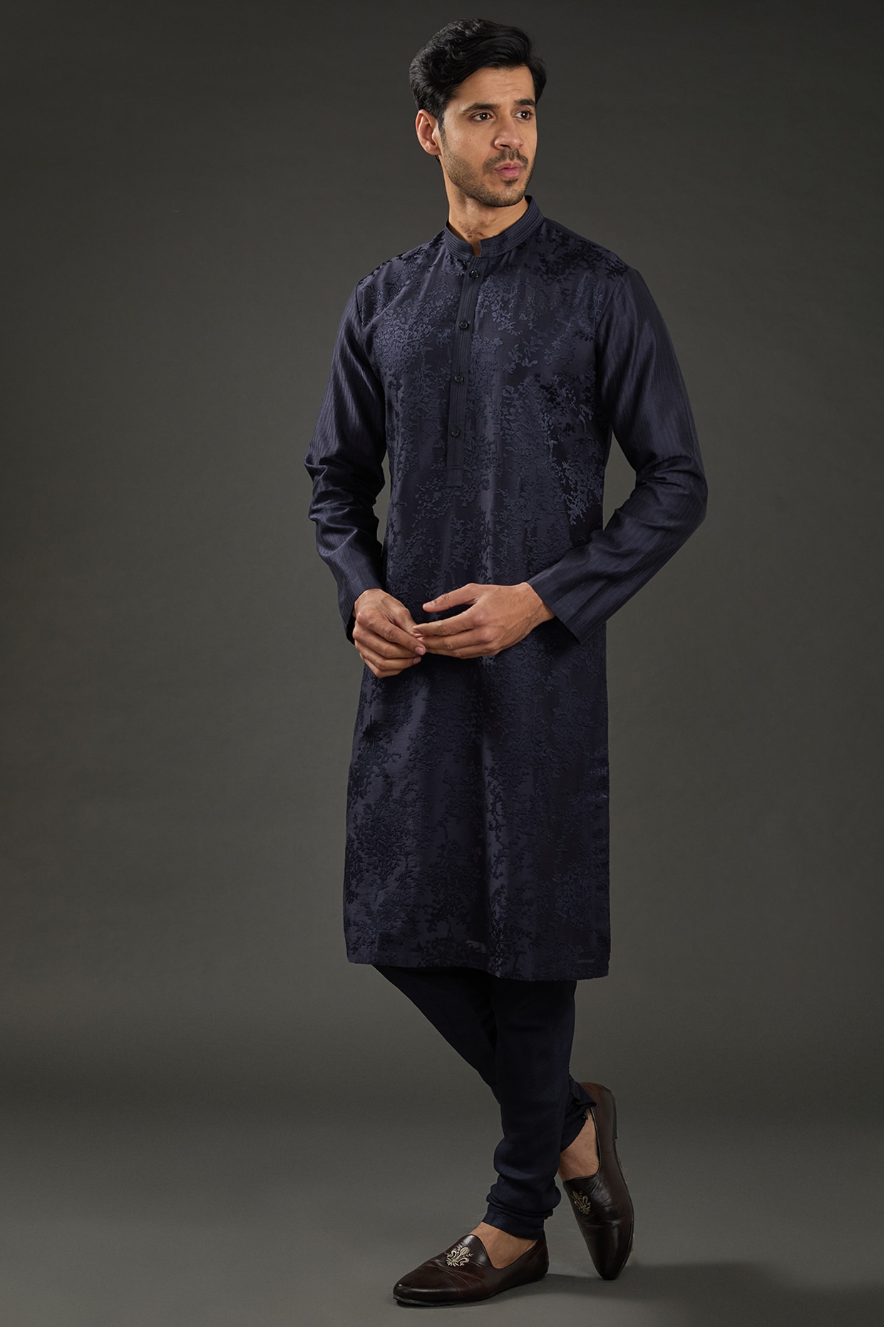 Buy Black Mehndi Kurta Pyjama Online