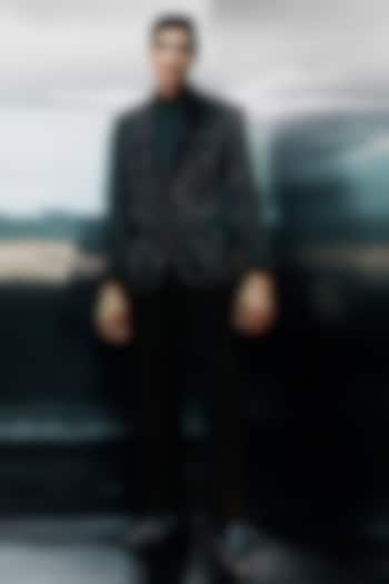 Black Silk Velvet Tuxedo Set by Rohit Gandhi & Rahul Khanna Men at Pernia's Pop Up Shop