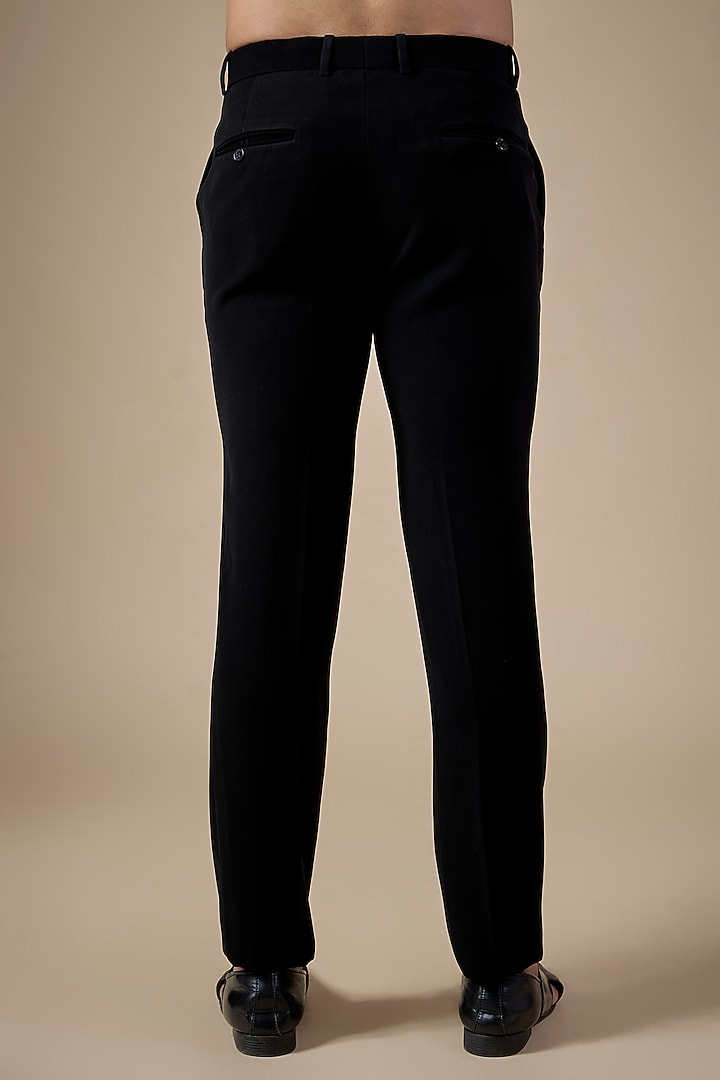 Black Cotton Rayon Pants by Rohit Gandhi & Rahul Khanna Men at Pernia's Pop Up Shop