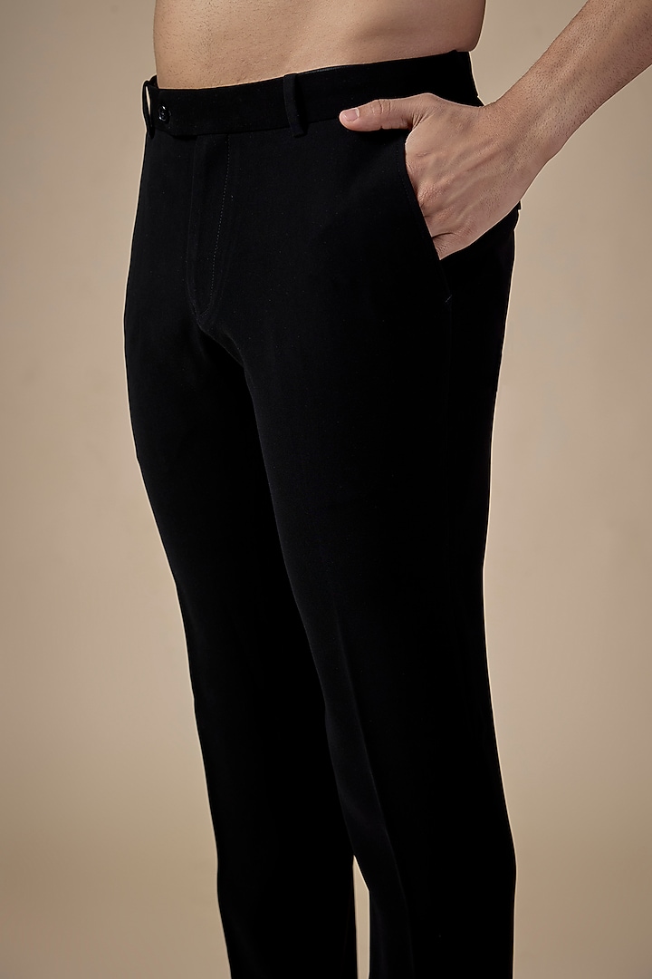 Black Cotton Rayon Pants by Rohit Gandhi & Rahul Khanna Men at Pernia's Pop Up Shop