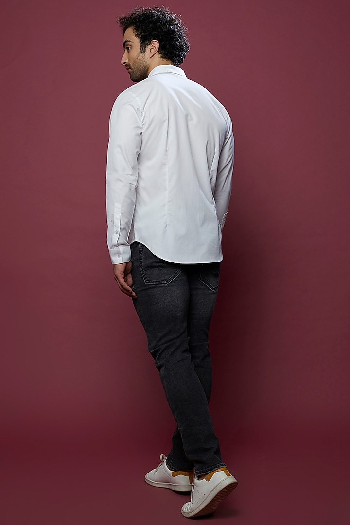 White Embroidered Wedding Shirt by Rohit Gandhi & Rahul Khanna Men at Pernia's Pop Up Shop