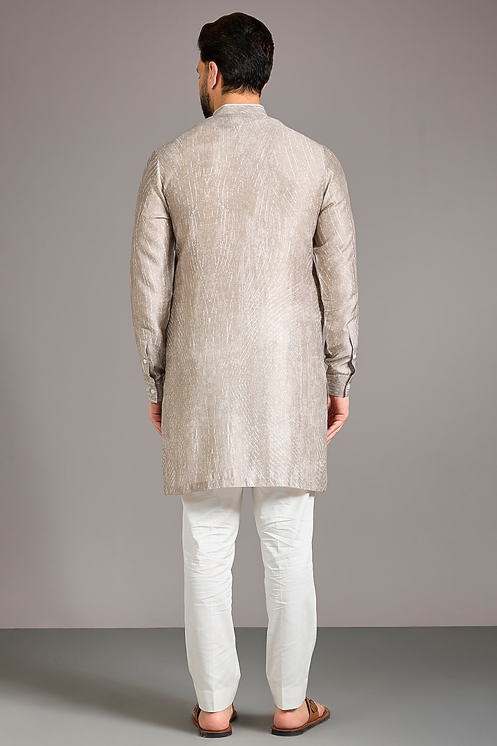 Dull Rose Gusseted Cotton Printed Kurta by Rohit Gandhi & Rahul Khanna Men at Pernia's Pop Up Shop