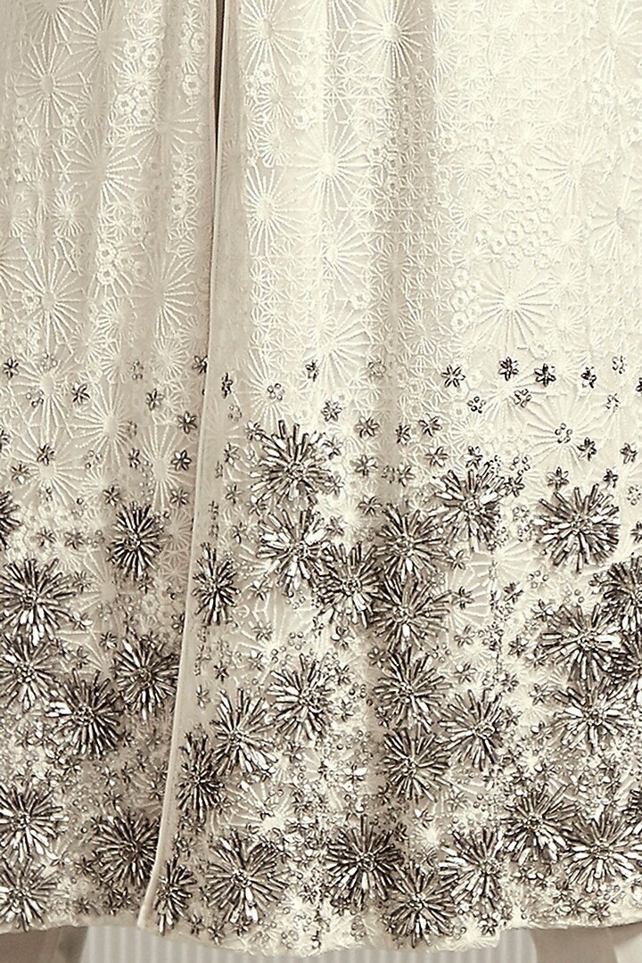 White Embellished Mesh Jacket by Rohit Gandhi & Rahul Khanna at Pernia's Pop Up Shop