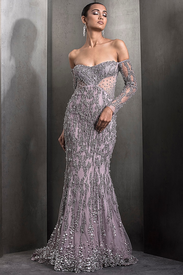 Image Rahul Gandhi image beautiful image beautiful image beautiful image beautiful image beautiful image beautiful image beautiful image beautiful image beautiful - Rose Steel Tulle Hand Embellished Mermaid Gown by Rohit Gandhi ...