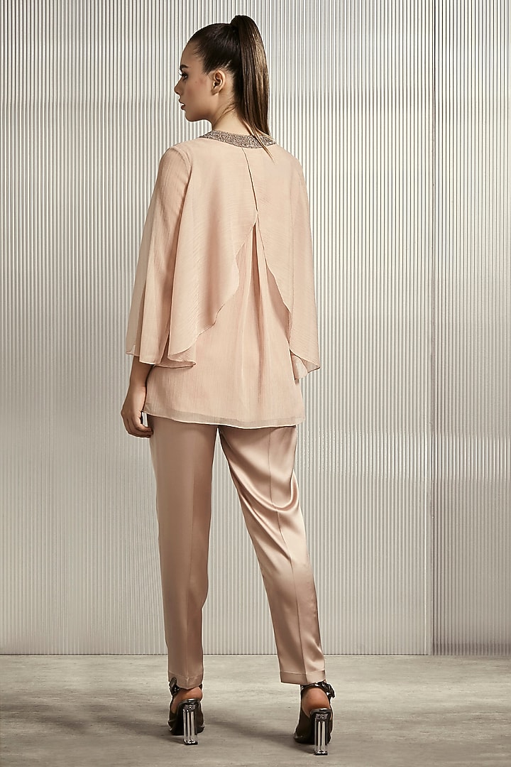 Petal Peach Striped Top by Rohit Gandhi & Rahul Khanna at Pernia's Pop Up Shop
