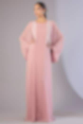 Swiss Rose Pink Silk Georgette Embroidered Kaftan by Rohit Gandhi & Rahul Khanna at Pernia's Pop Up Shop